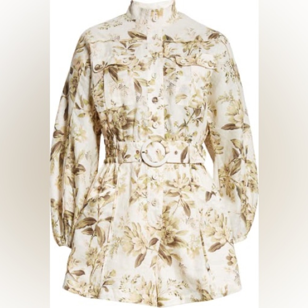 NEW: Zimmermann Golden Floral Paneled Playsuit - US 6 / Zimm Size 2